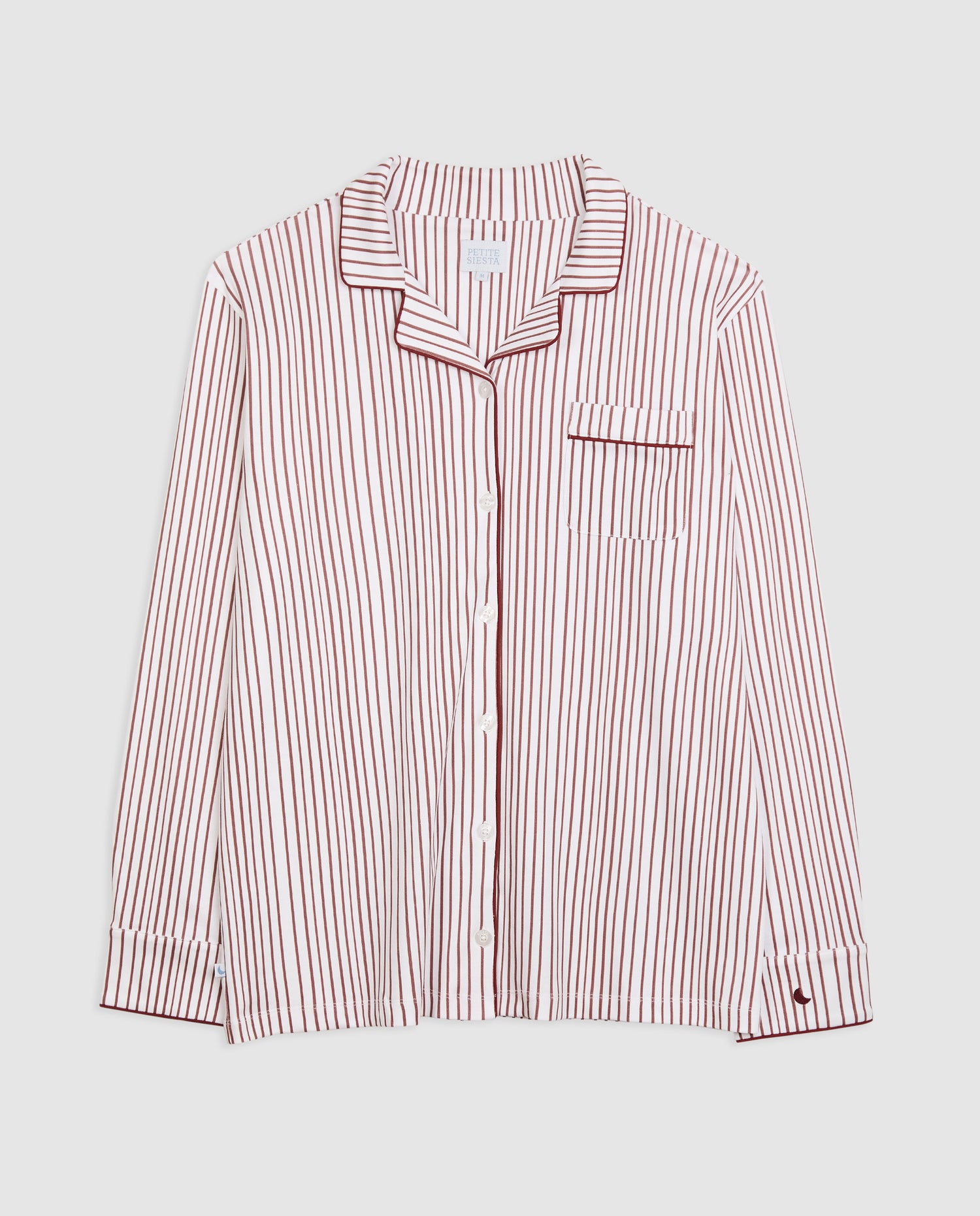Pyjama chemise rayée bordeaux pour homme