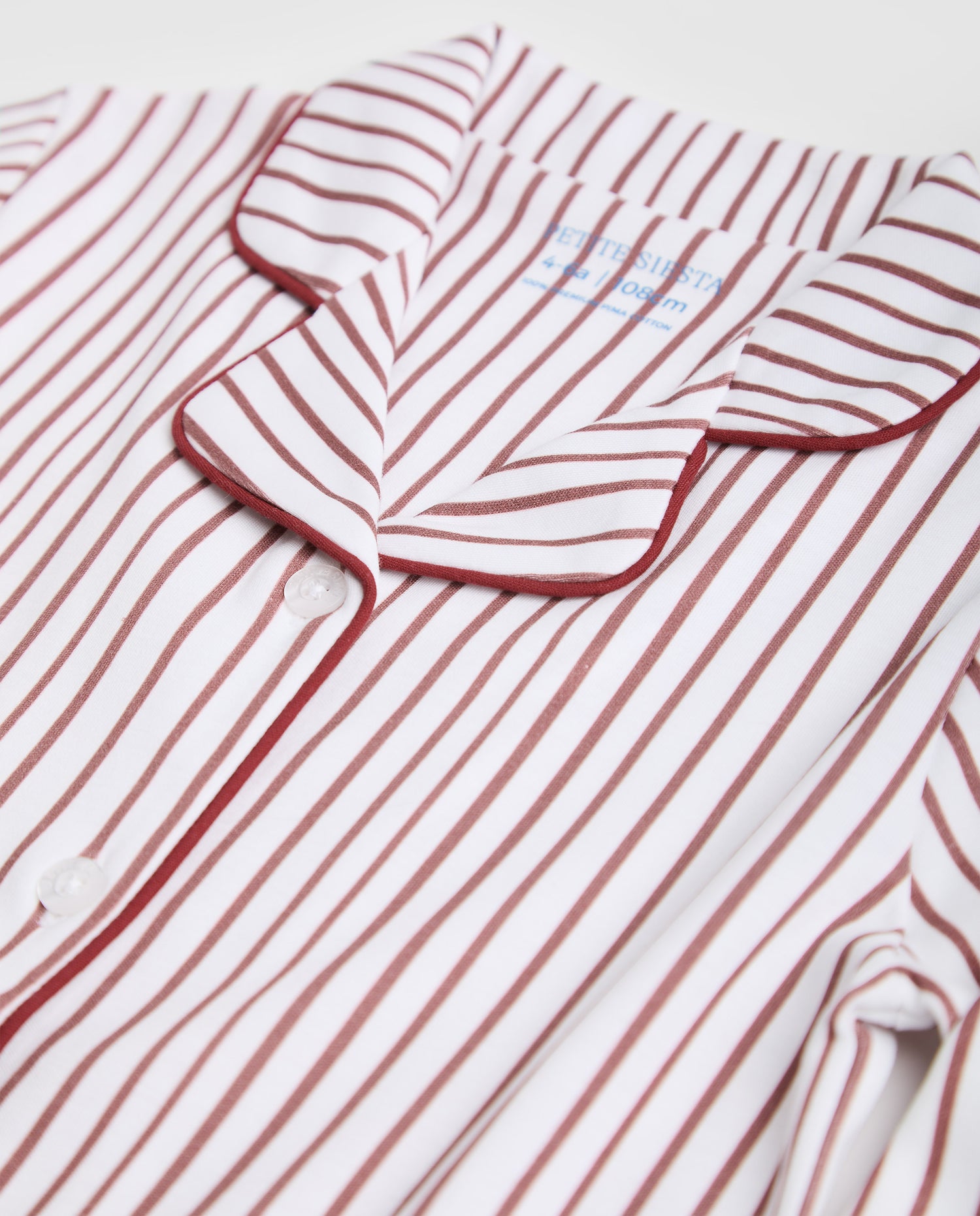 Kids Burgundy Striped Shirt Pyjamas