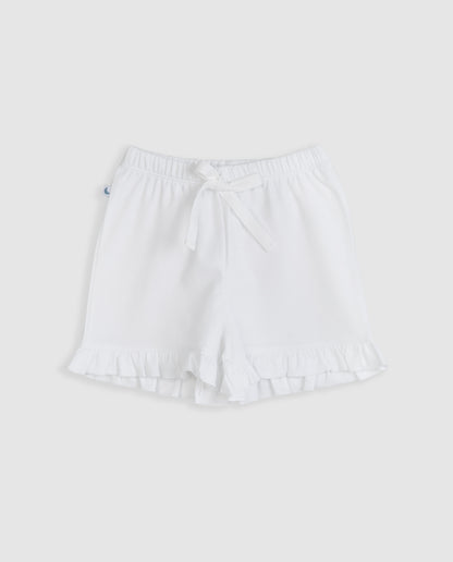 Kids Pajamas with Ruffles and Short Embroidered Strips