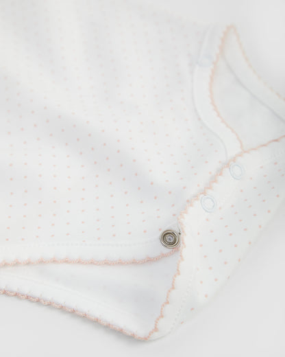 Body kimono à pois roses